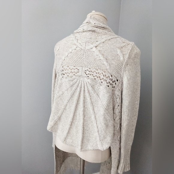 Anthropologie Angel of the North Anais wool sweater fringe small - Picture 7 of 9